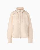 Front view of zip-up jacket showing relaxed fit and side pockets