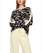Round-neck animal print shirt in soft stretch cotton by Marc Cain