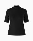 Front view of Marc Cain black cotton T-shirt with crew neckline