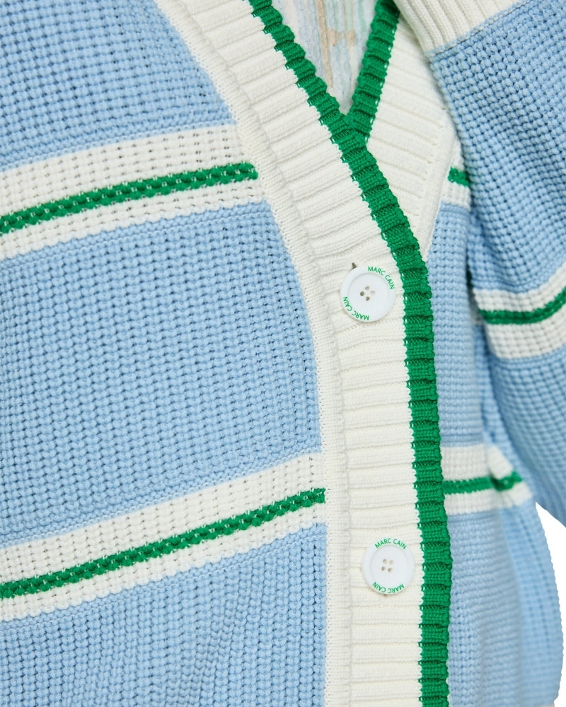 Marc Cain cardigan stripe and button detail – Áines Boutique