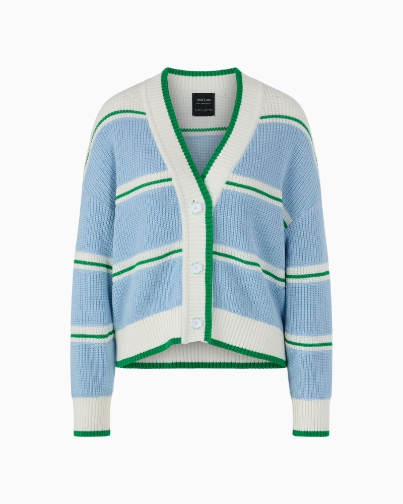 Marc Cain light blue cardigan front view – Áines Boutique