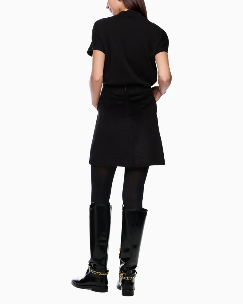 Back of Relaxed fit Marc Cain tee with round neck and short sleeves