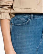 Marc Cain denim midi skirt pocket and stitching detail – Áines Boutique