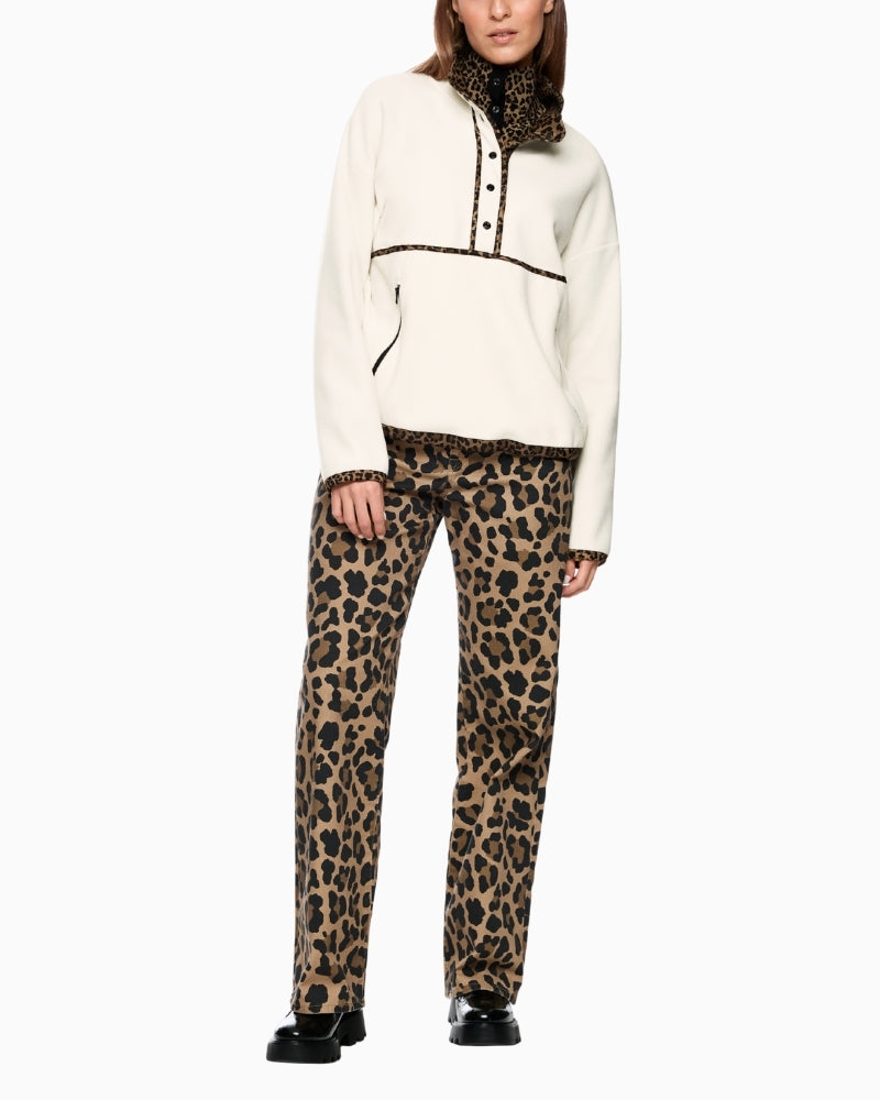 Marc Cain fleece jumper styled with jeans and boots for a cosy winter look