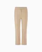 Marc Cain beige jersey drawstring trousers front view – Áines Boutique