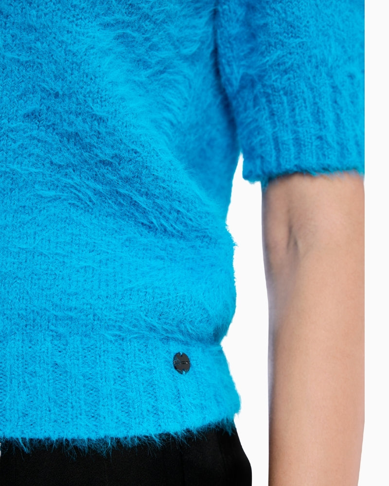 Rethink Together knitwear by Marc Cain in wool blend with fluffy finish
