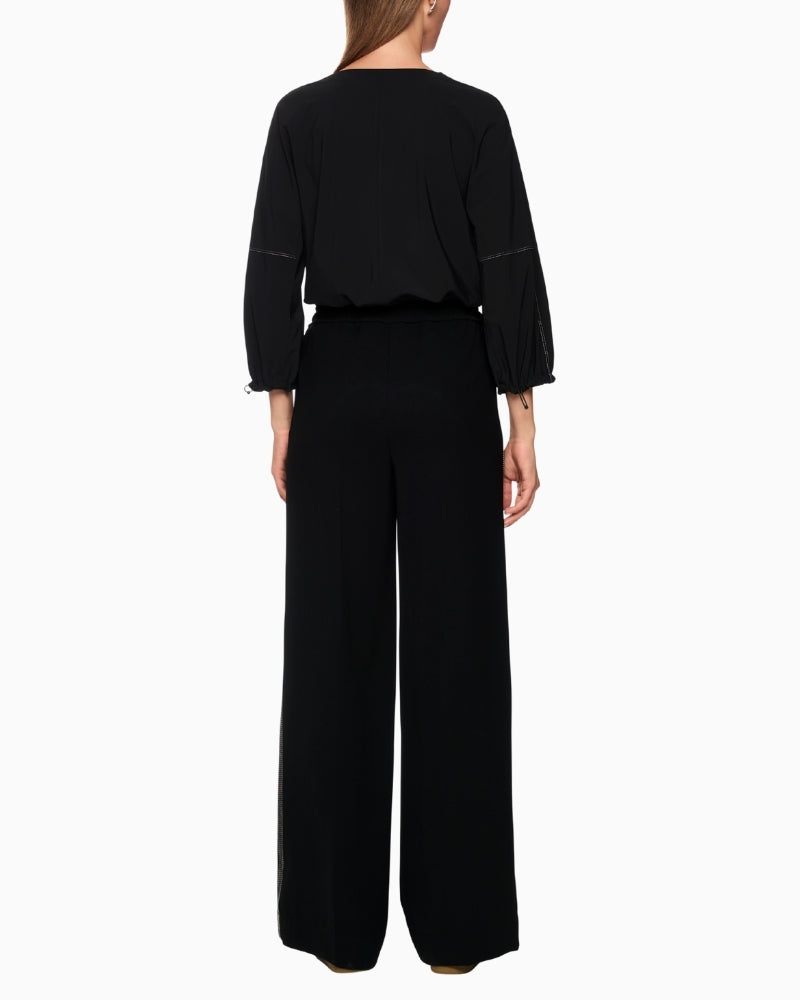 Back view of relaxed Marc Cain shirt with elasticated sleeve hem