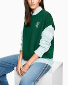 Marc Cain cotton blend fabric texture detail – Áines Boutique