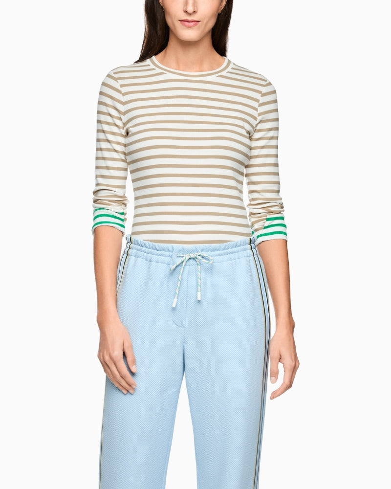 Marc Cain striped long sleeve shirt front view – Áines Boutique