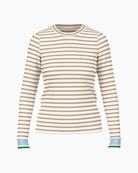 Marc Cain striped long sleeve shirt front view – Áines Boutique