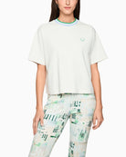 Marc Cain off white short sleeve T-shirt front view – Áines Boutique