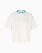 Marc Cain off white short sleeve T-shirt front view – Áines Boutique