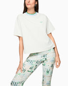 Marc Cain soft stretch T-shirt fabric close-up – Áines Boutique