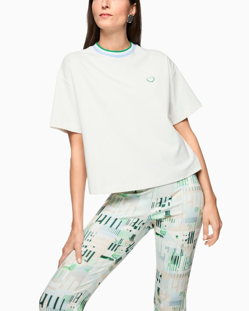 Marc Cain soft stretch T-shirt fabric close-up – Áines Boutique