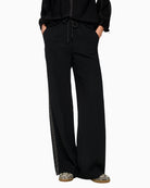 Marc Cain WELKOM trousers in soft polyester with wide-leg silhouette