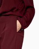 Close-up of waistband and button fastening on Marc Cain WICHITA pants