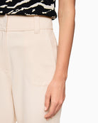 Cream cotton-stretch culottes by Marc Cain with smart casual finish