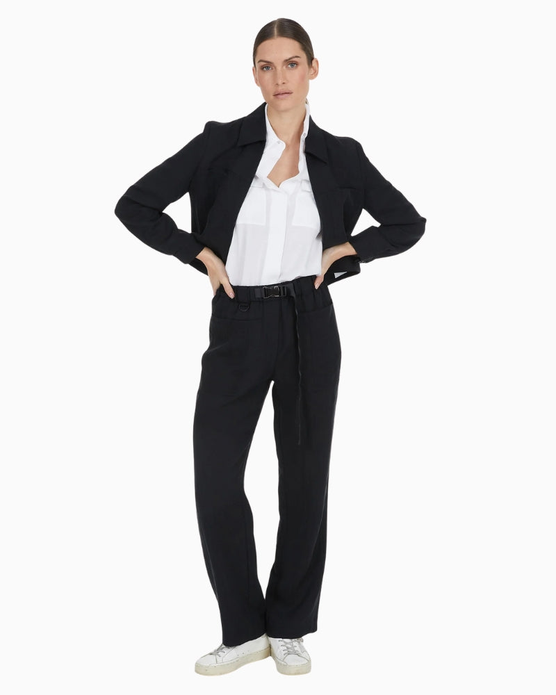 Marc Aurel Tencel trousers paired with casual trainers