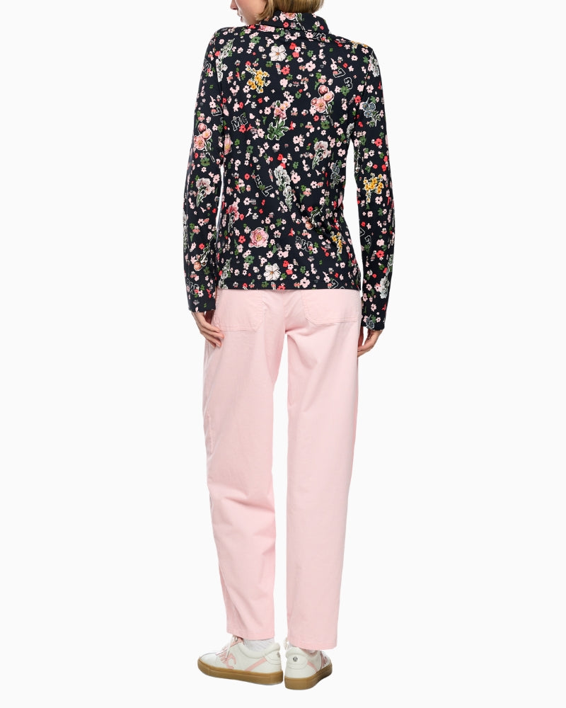 Marc Cain Blouse with All-Over Print in Navy back view