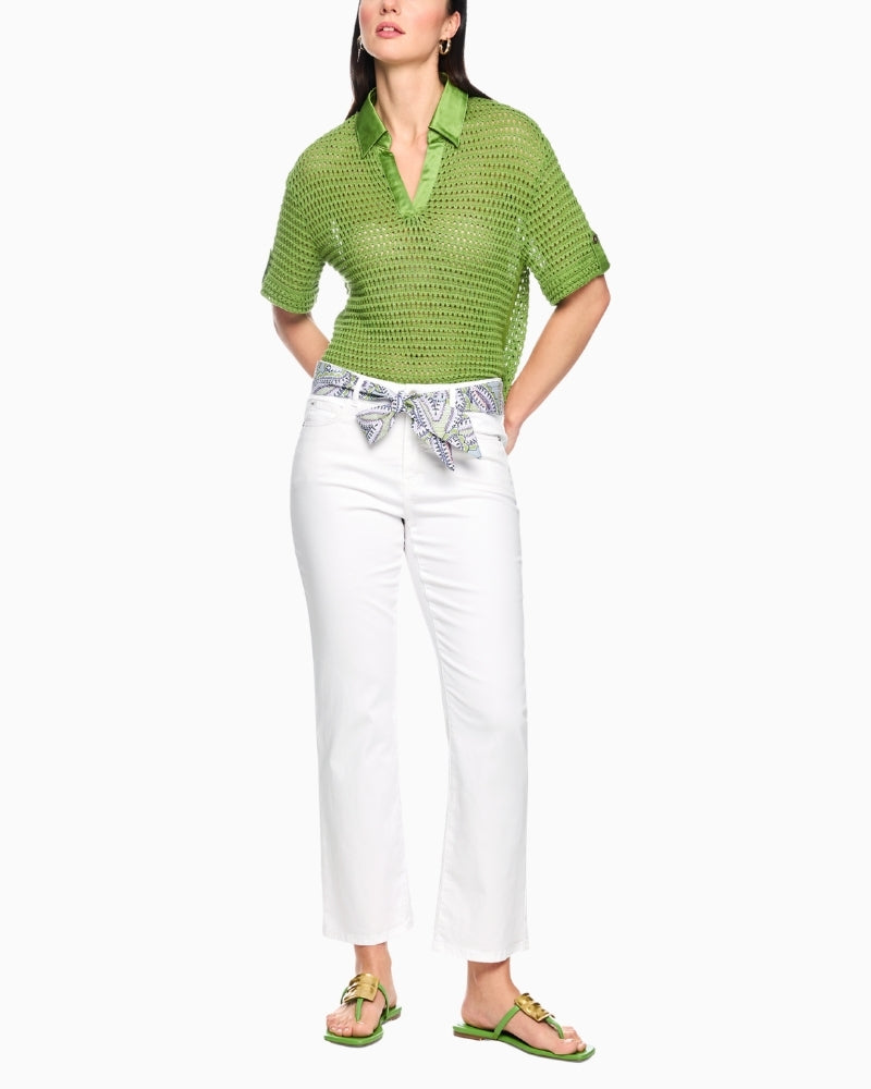 Marc Cain FORLI jeans white full outfit with green top
