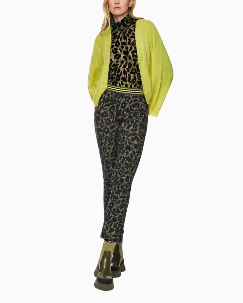 Full outfit view – Marc Cain trousers styled with blouse and boots