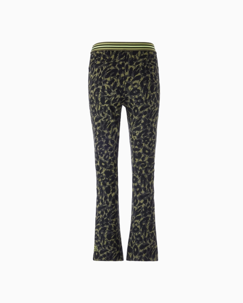 Flat lay back view of Marc Cain FREDERICA Leopard Trousers