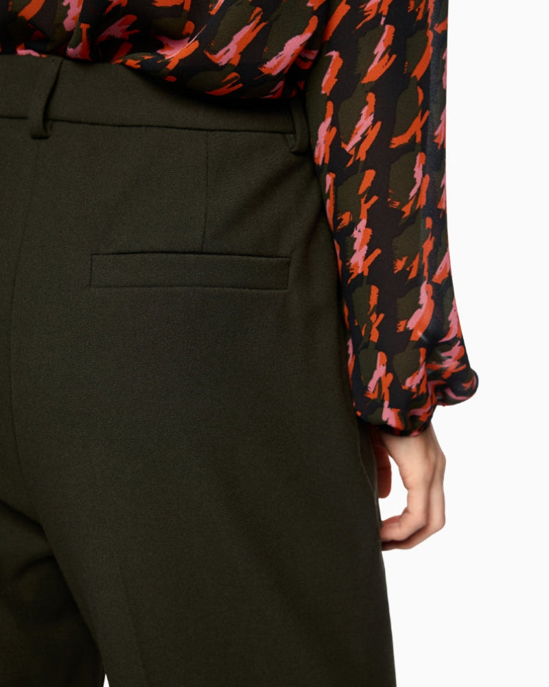 Marc Cain Faqus Trousers with Crease in Khaki back pocket detail