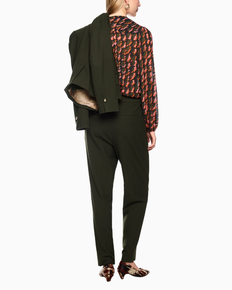 Marc Cain Faqus Trousers with Crease in Khaki back view