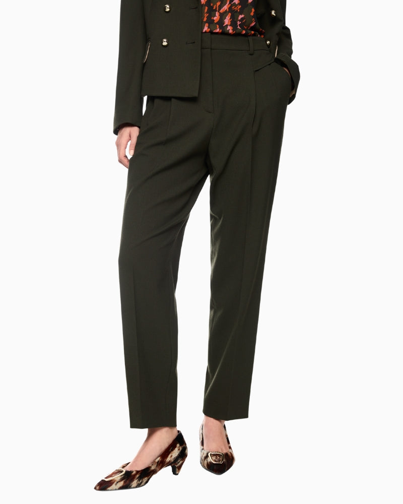 Marc Cain Faqus Trousers with Crease in Khaki front view