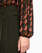Marc Cain Faqus Trousers with Crease in Khaki waistband detail