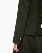 Marc Cain Fitted Double-Breasted Blazer in Khaki button sleeve detail