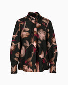 Flat lay front view of Marc Cain Floral Silk Blouse