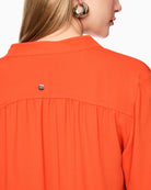 Marc Cain Flowing Blouse in Orange back logo view