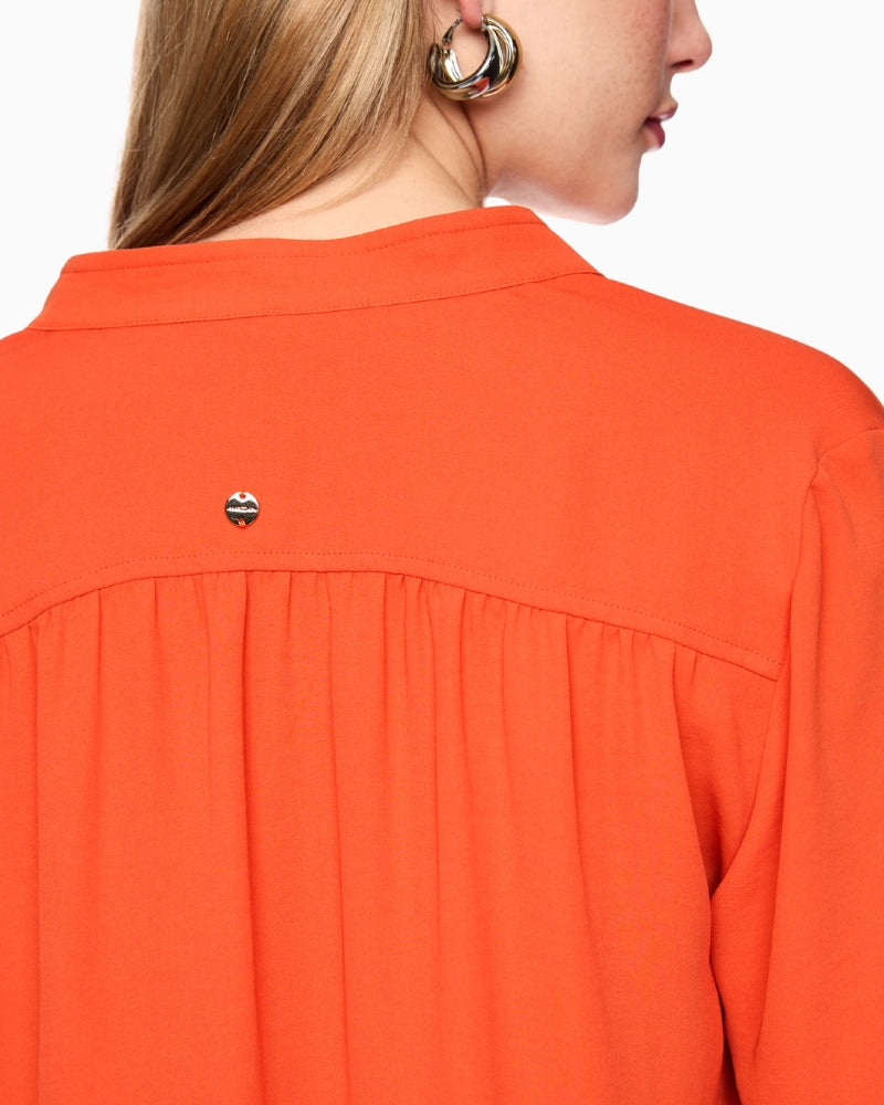 Marc Cain Flowing Blouse in Orange back logo view