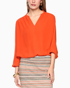 Marc Cain Flowing Blouse in Orange front view