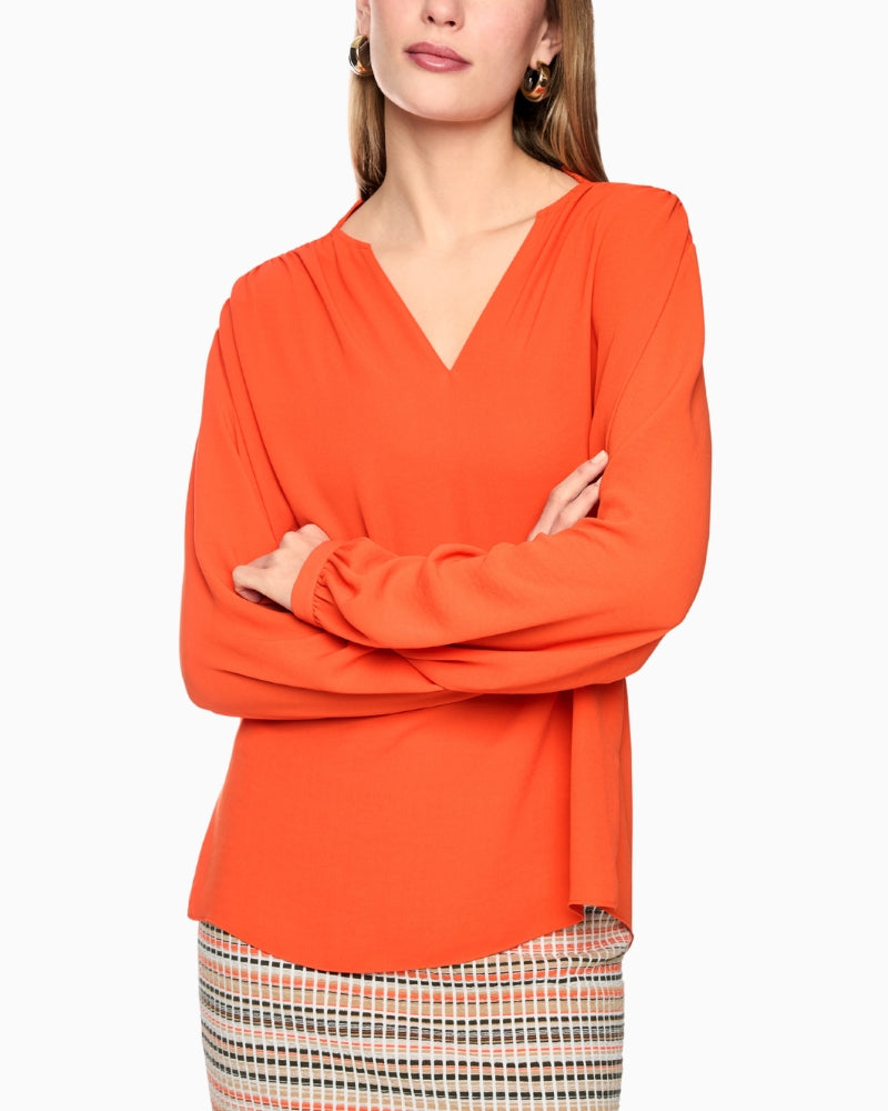 Marc Cain Flowing Blouse in Orange sleeve detail