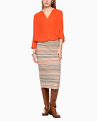 Marc Cain Flowing Blouse in Orange styled view