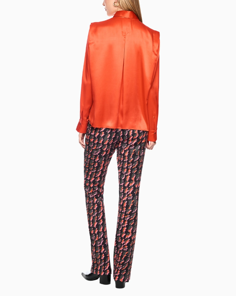 Marc Cain Luxurious Silk Blouse in Orange back view