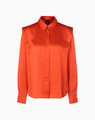 Marc Cain Luxurious Silk Blouse in Orange fabric details