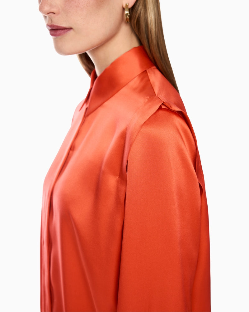 Marc Cain Luxurious Silk Blouse in Orange side view