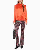 Marc Cain Luxurious Silk Blouse in Orange styled view