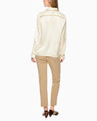Marc Cain Luxurious Silk Blouse in off-white back view