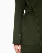 Marc Cain Luxury Coat in Khaki drawstring waist detail