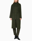 Marc Cain Luxury Coat in Khaki front view