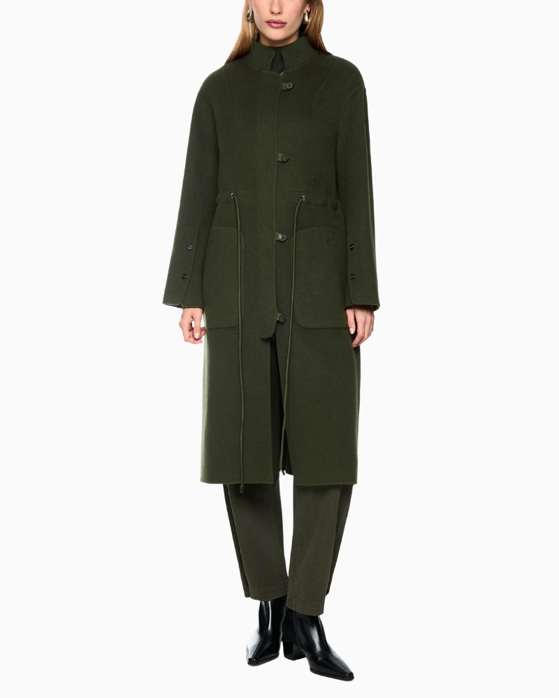 Marc Cain Luxury Coat in Khaki front view