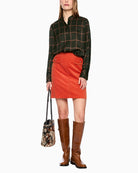 Marc Cain Printed Viscose Blouse in Khaki styled view