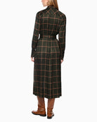 Marc Cain Printed Viscose Dress in Khaki back view