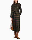Marc Cain Printed Viscose Dress in Khaki front view