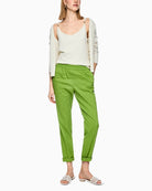 Marc Cain RHODOS Lightweight Pull-On Trousers green front view on model