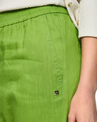 Marc Cain RHODOS Lightweight Pull-On Trousers green pocket detail